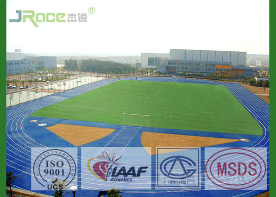 Blue Athletics Running Track Surface With Laaf Certificate , PU Spray Coat