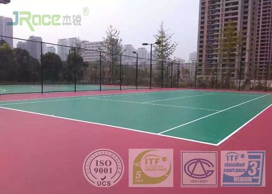 Solid Acrylic Sports Flooring Fadeless Surface 2-7 Mm Thickness For Stadium