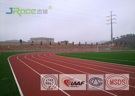 Customized Sandwich Type Rubber Polyurethane Track Surface With Red Surface