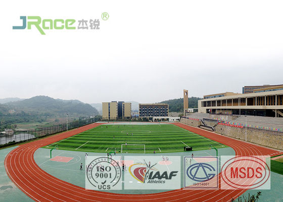 Customized Sandwich Type Rubber Polyurethane Track Surface With Red Surface